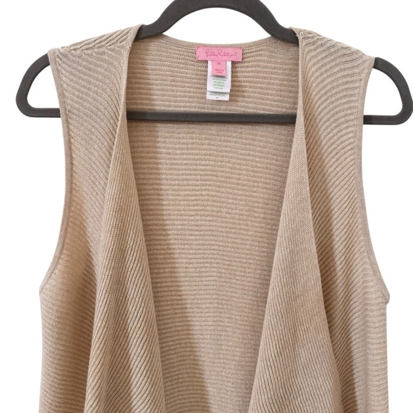 Lilly Pulitzer Andela Sweater Vest in Heather Sand Dune Metal Size M - Picture 3 of 10